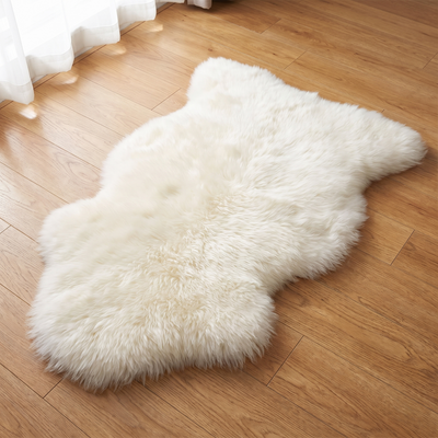 Fluffy Sheepskin Rug and Chair Throw, 28 x 39 Inch Accent Rug, 7 Colors