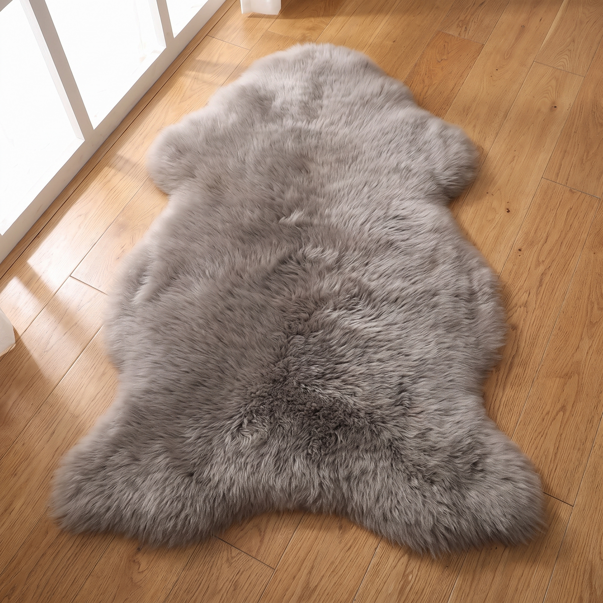 Fluffy Sheepskin Rug and Chair Throw, 28 x 39 Inch Accent Rug, 7 Colors