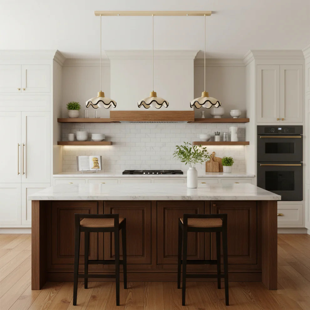 WaveCrest Scalloped Pendant Light | 3 Styles | Qonforta