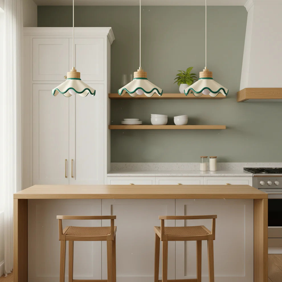 WaveCrest Scalloped Pendant Light | 3 Styles | Qonforta