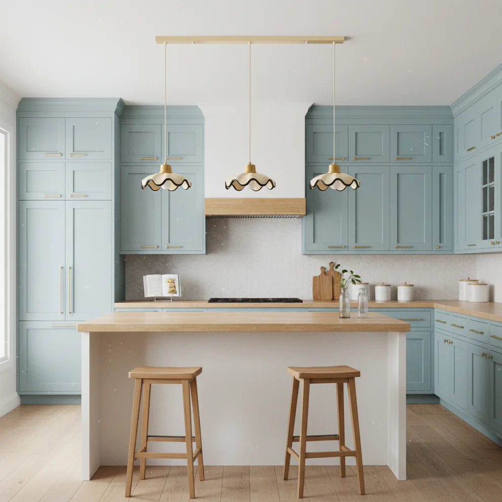 WaveCrest Scalloped Pendant Light | 3 Styles | Qonforta