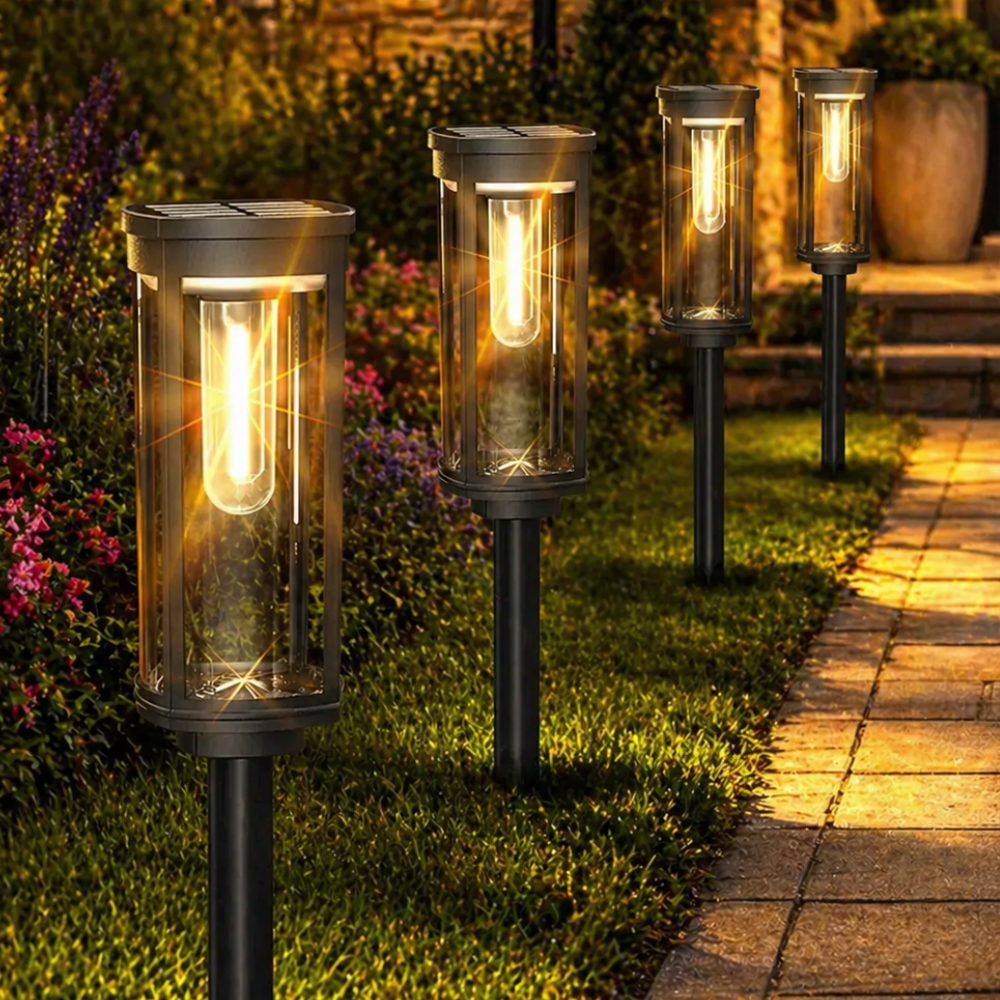 Solar Garden Pathway Lights | LED Outdoor Stakes | Qonforta