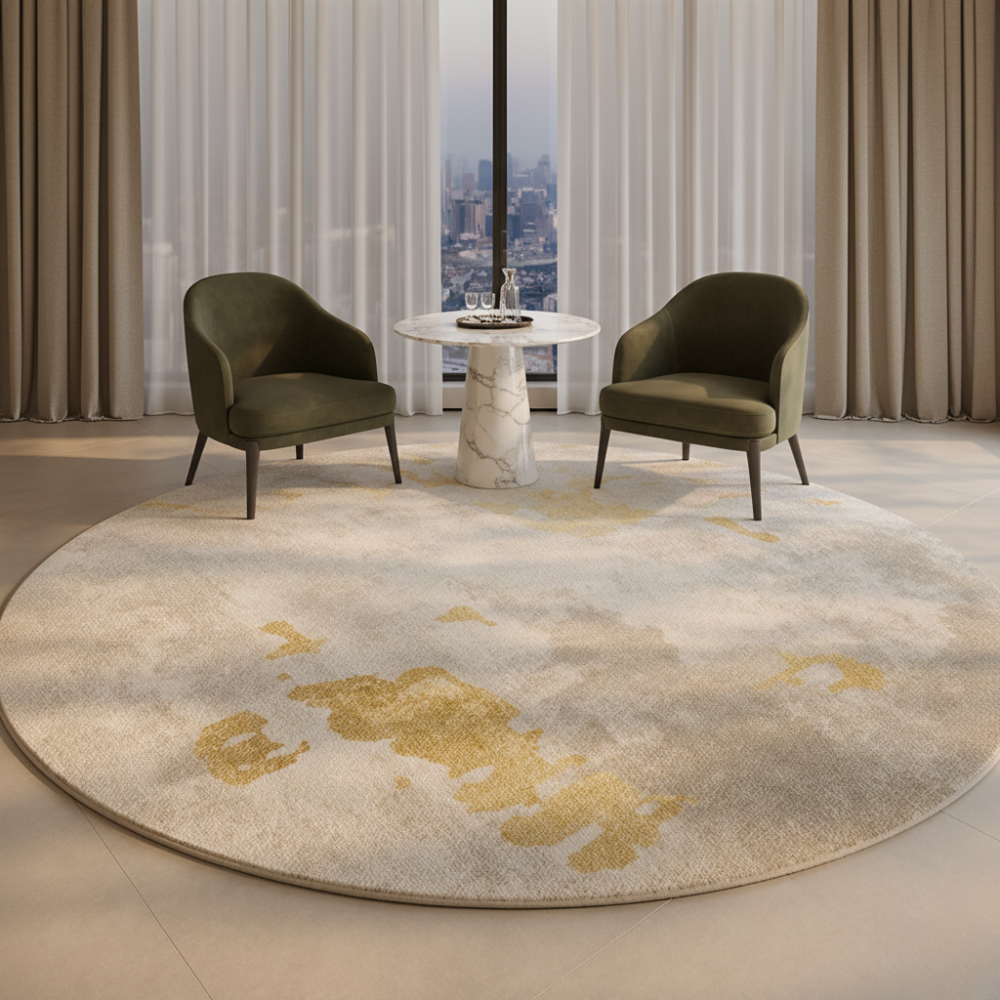 Round Plush Area Rug | Italian Style Design | Qonforta