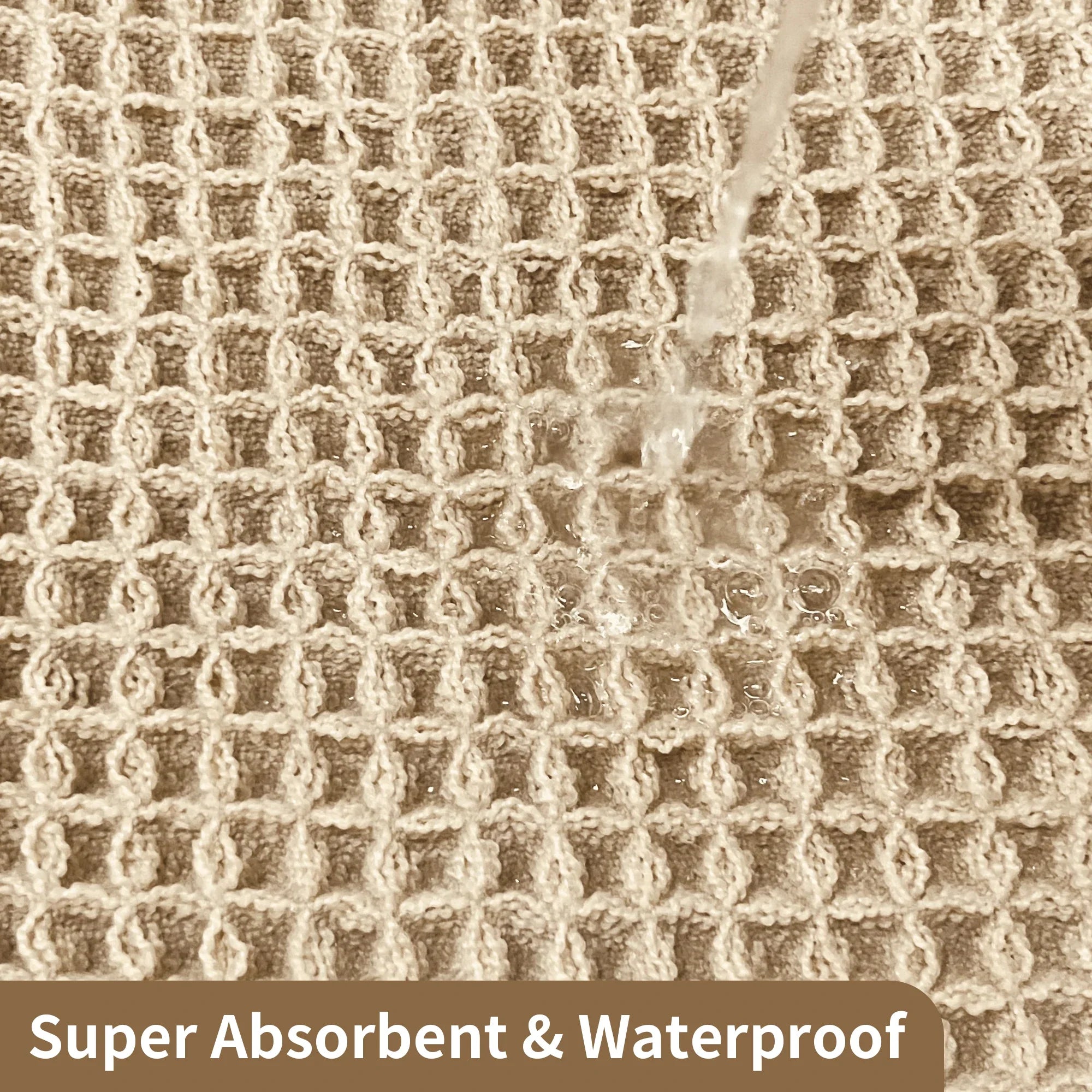 Waffle Bath Mat, Non-Slip Microfiber with Tassels | Quick-Dry Bathroom Rug | Qonforta