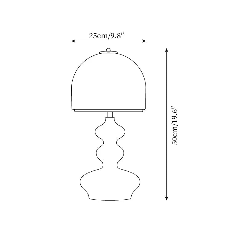 Sculpted Glass Table Lamp Amber Walnut Retro | Qonforta
