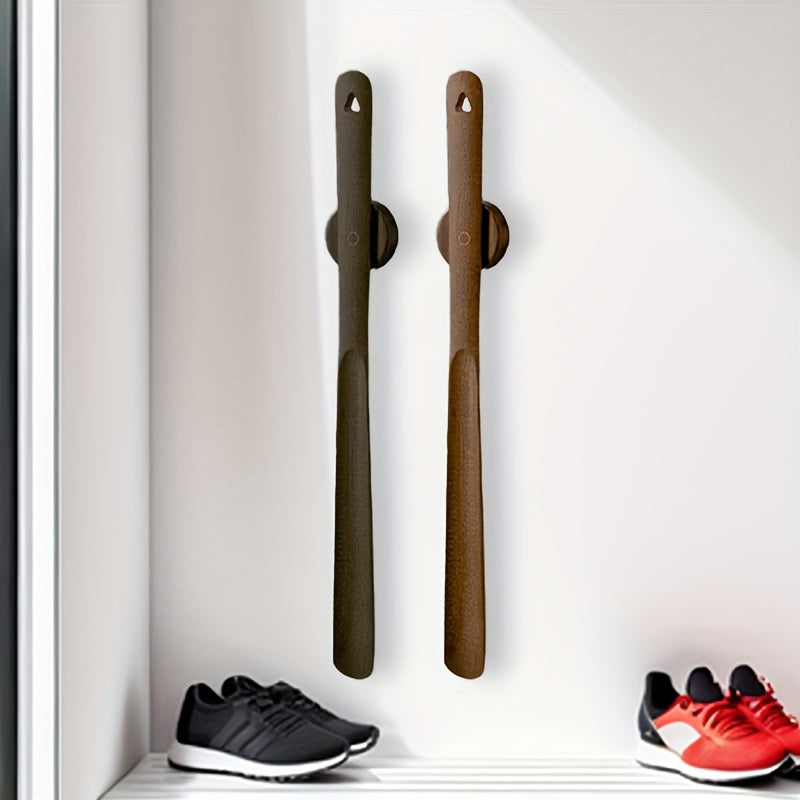 Extra-Long Wood Shoehorn | Magnetic Wall-Mount Shoehorn | Qonforta