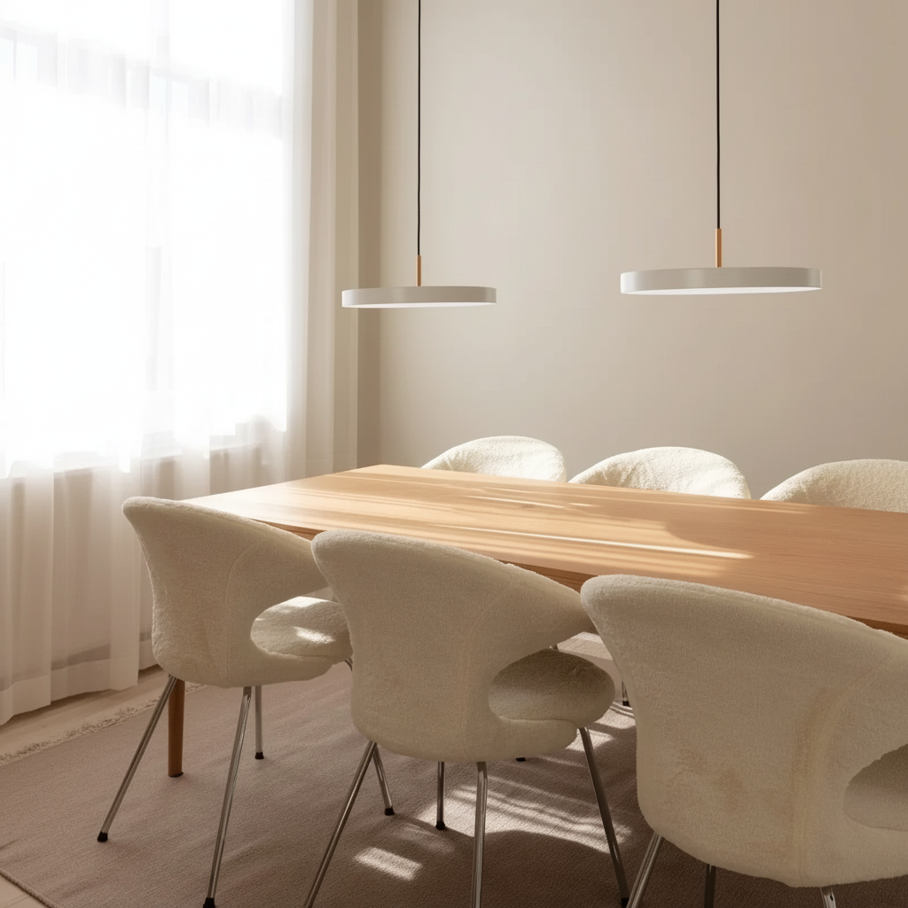Dimmable Metal Disc LED Pendant Light | 6 Colors | Qonforta