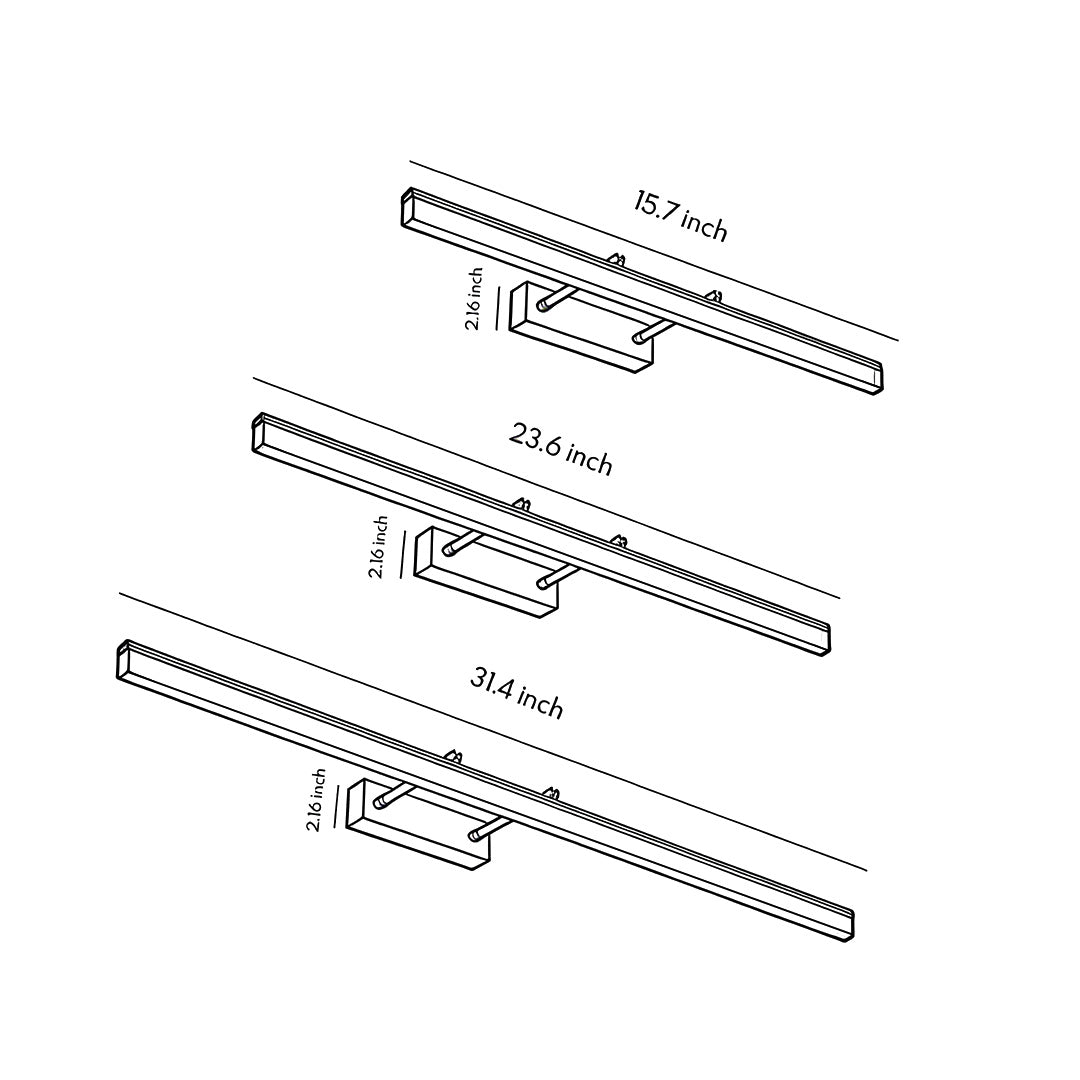 Stellar Extendable LED Vanity Light Bar | Black, Gold, Silver | Qonforta