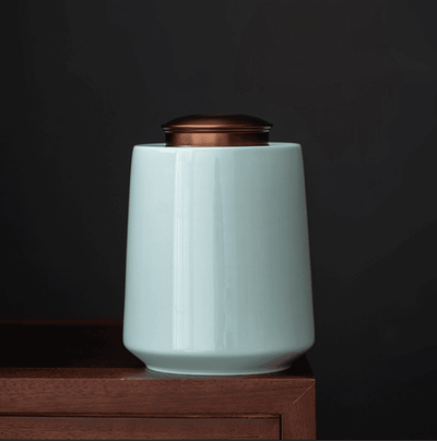 Airtight Kitchen Canister with Brass Finish Lid, 37.2 fl oz Storage Jar