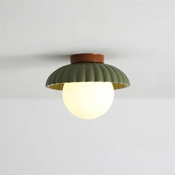 Ribbed Globe Flush Mount Ceiling Light | 3 Colors | Qonforta
