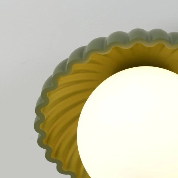 Ribbed Globe Flush Mount Ceiling Light | 3 Colors | Qonforta