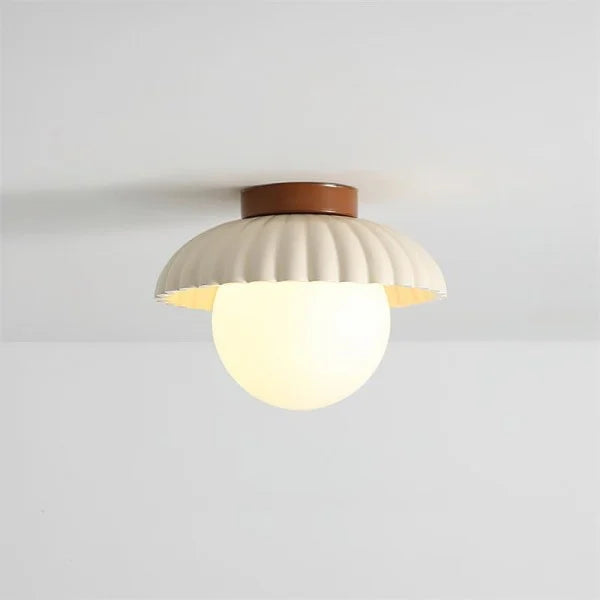 Ribbed Globe Flush Mount Ceiling Light | 3 Colors | Qonforta