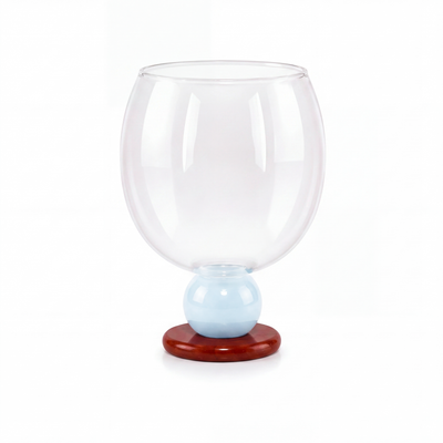 Balloon Drinking Glass on a Stone Base, 7 Colors | Qonforta