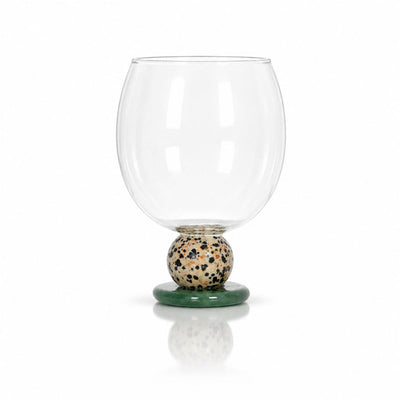 Balloon Drinking Glass on a Stone Base, 7 Colors | Qonforta