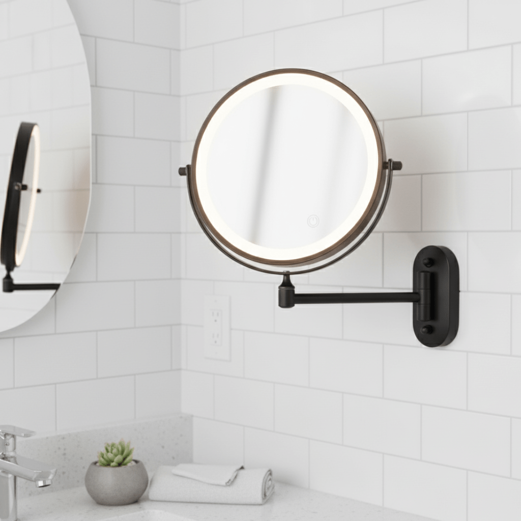 LED Magnifying Mirror Rechargeable | Touch Control Vanity Mirror | Qonforta