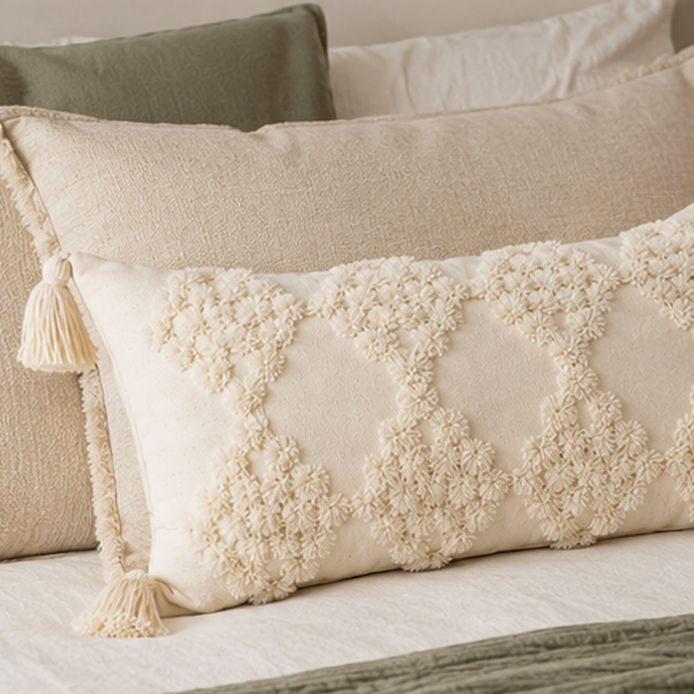 Orvella Tufted Tassel Throw Pillow – Lumbar or Square | Qonforta