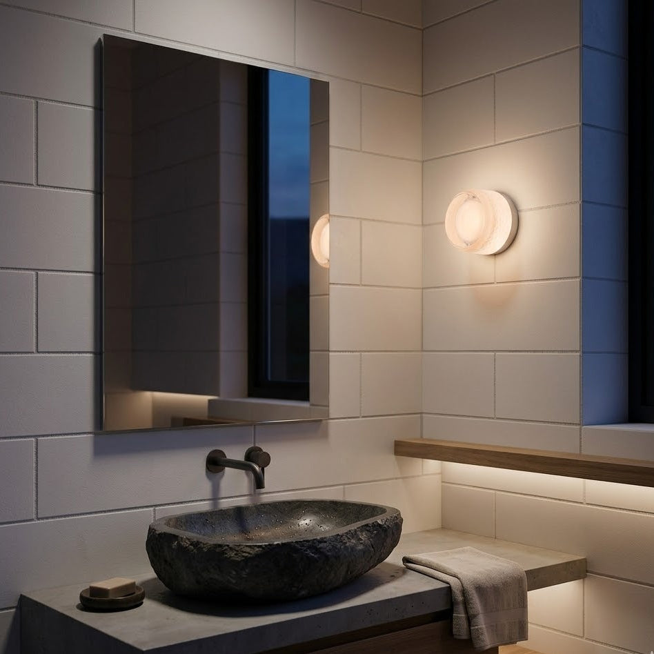 Dimple Glass Wall Light | Dusk-to-Dawn Sensor | 3 Colors | Qonforta