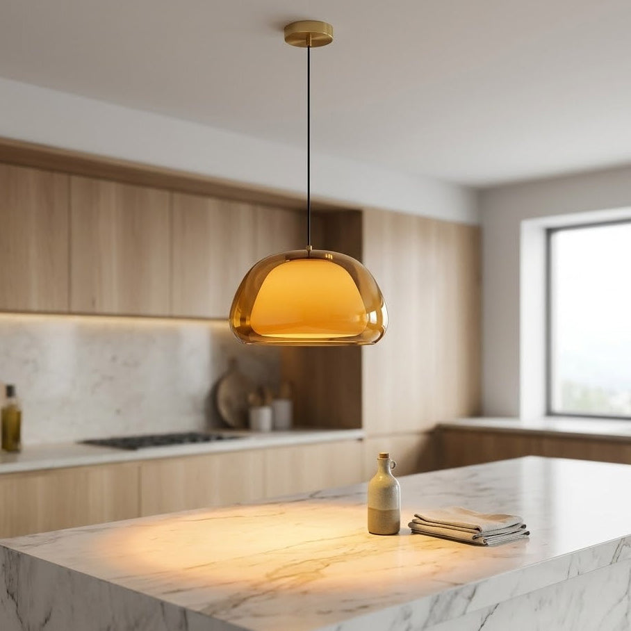 Milk Glass Jelly Pendant Light | 2 Sizes & 3 Colors | Qonforta