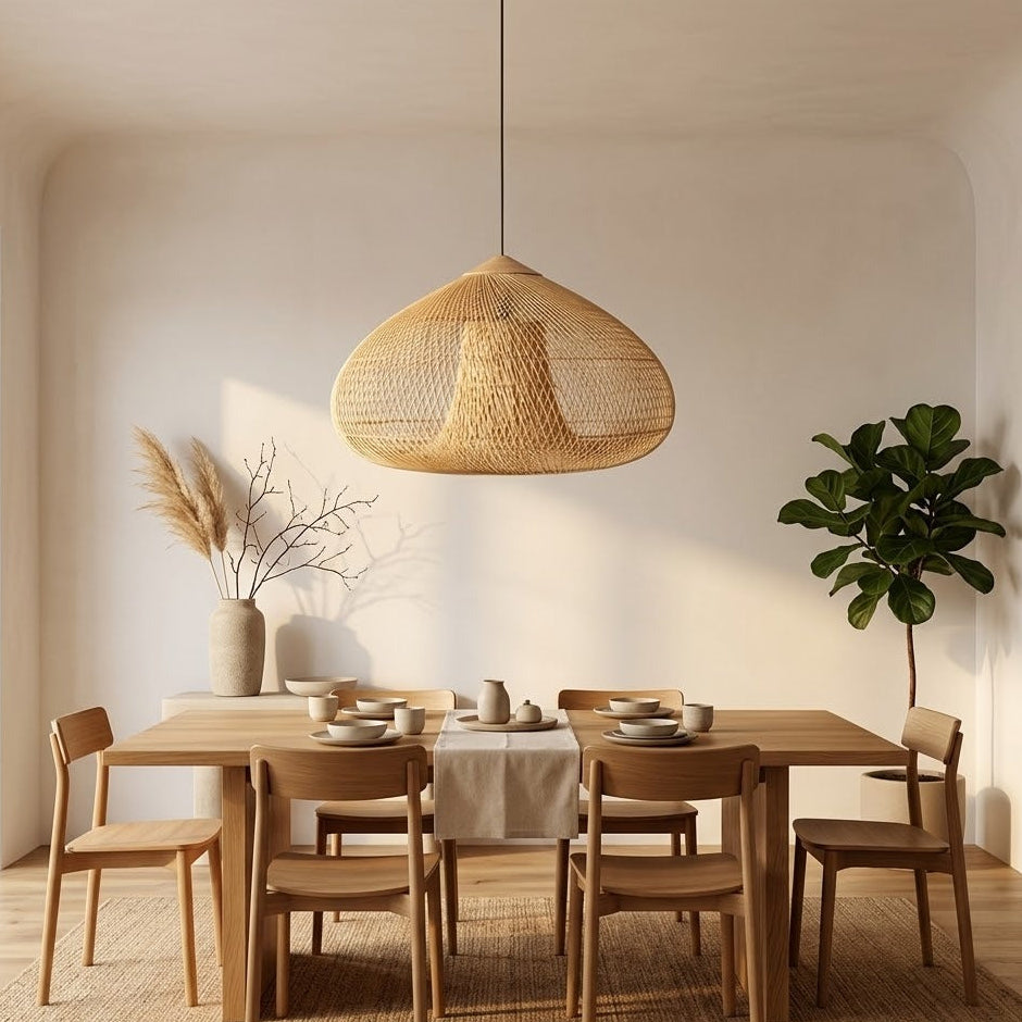 Nordic Rattan Pendant Light | 3 Colors | Qonforta