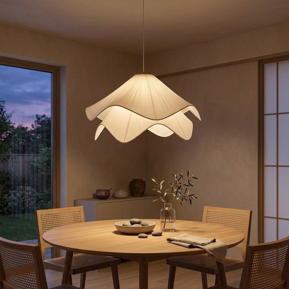 Fabric Japandi Pendant Light | 4 Sizes | Qonforta