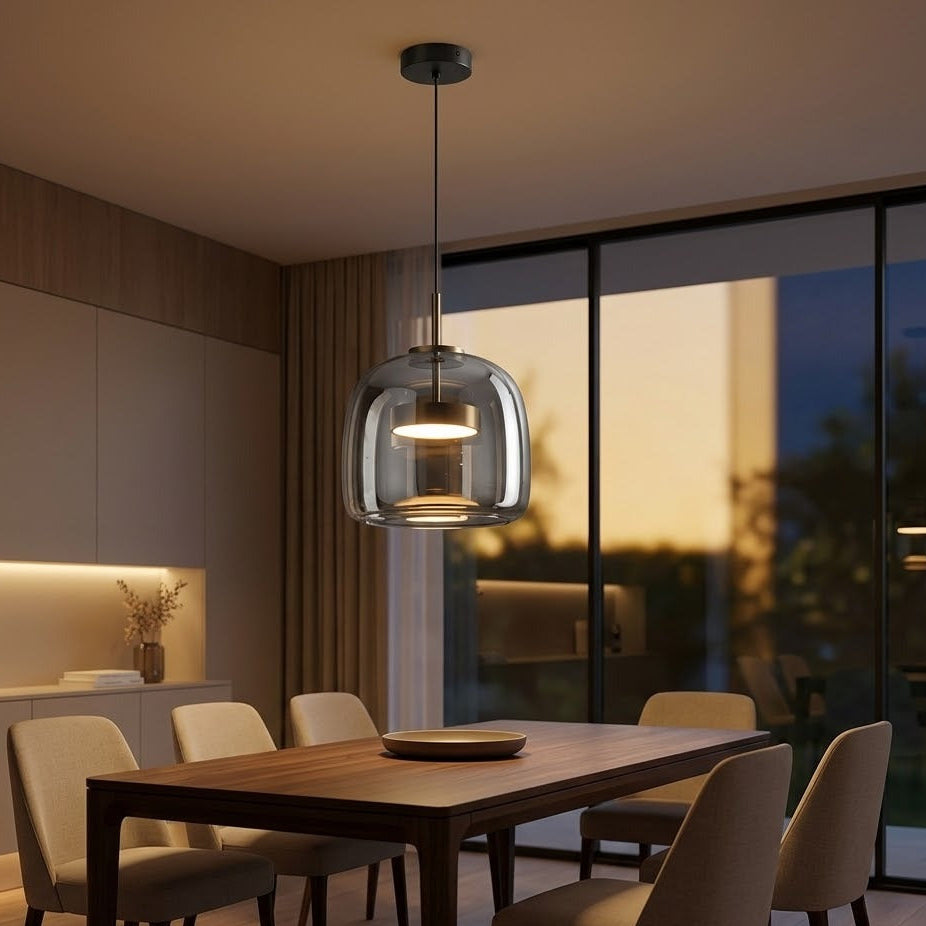 Smoked Glass Dimmable Pendant Light | 5 Sizes | Qonforta