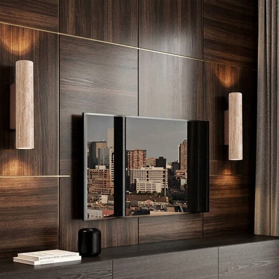 Travertine Wall Sconce | 4 Sizes | Qonforta