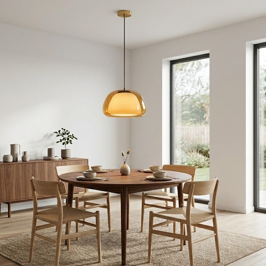 Milk Glass Jelly Pendant Light | 2 Sizes & 3 Colors | Qonforta