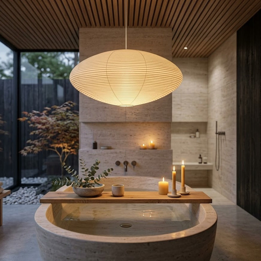 Mulberry Paper Pendant Light | 2 Sizes | Japandi | Qonforta