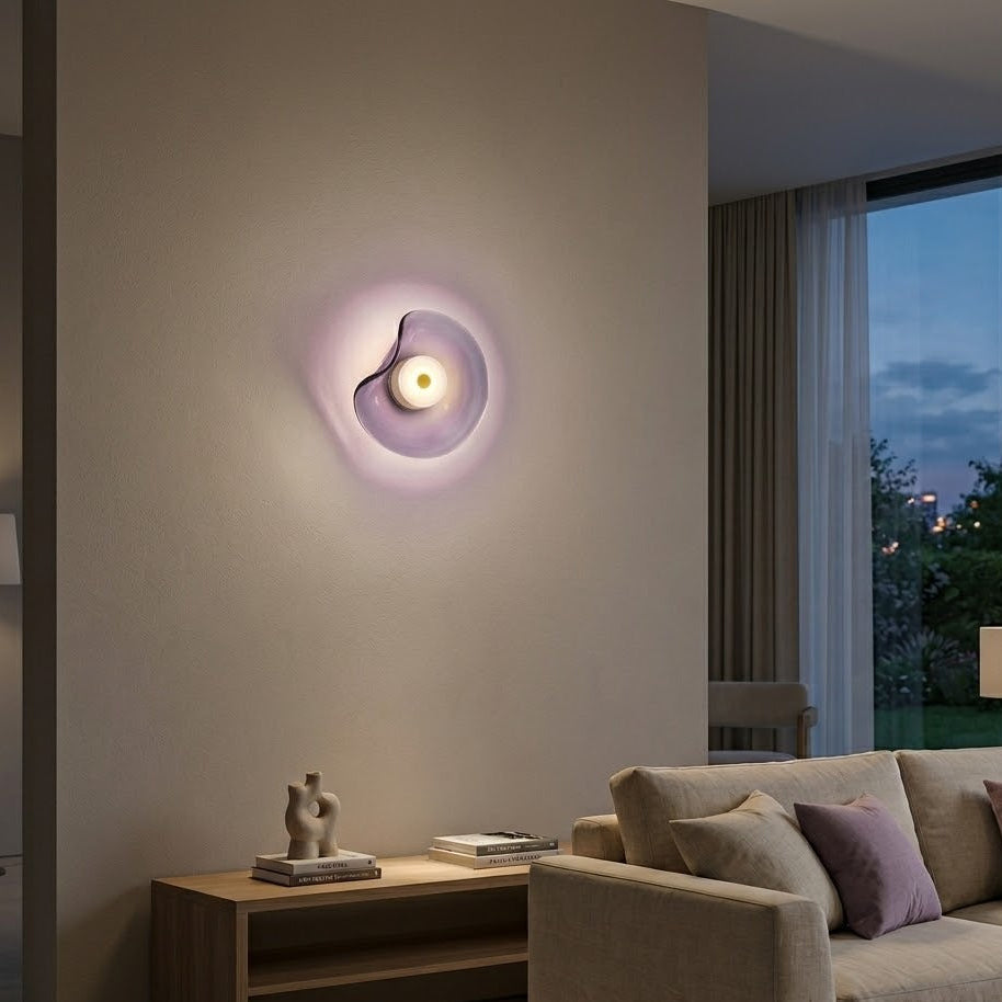 Curved Glass LED Wall Sconce | 4 Colors | Qonforta