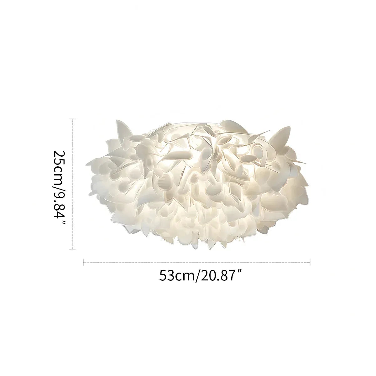 Qonforta BloomFlush White Flush Mount Ceiling Flower Flush Mount Ceiling Light | Dimmable LED, Remote, 2 Sizes | Qonforta