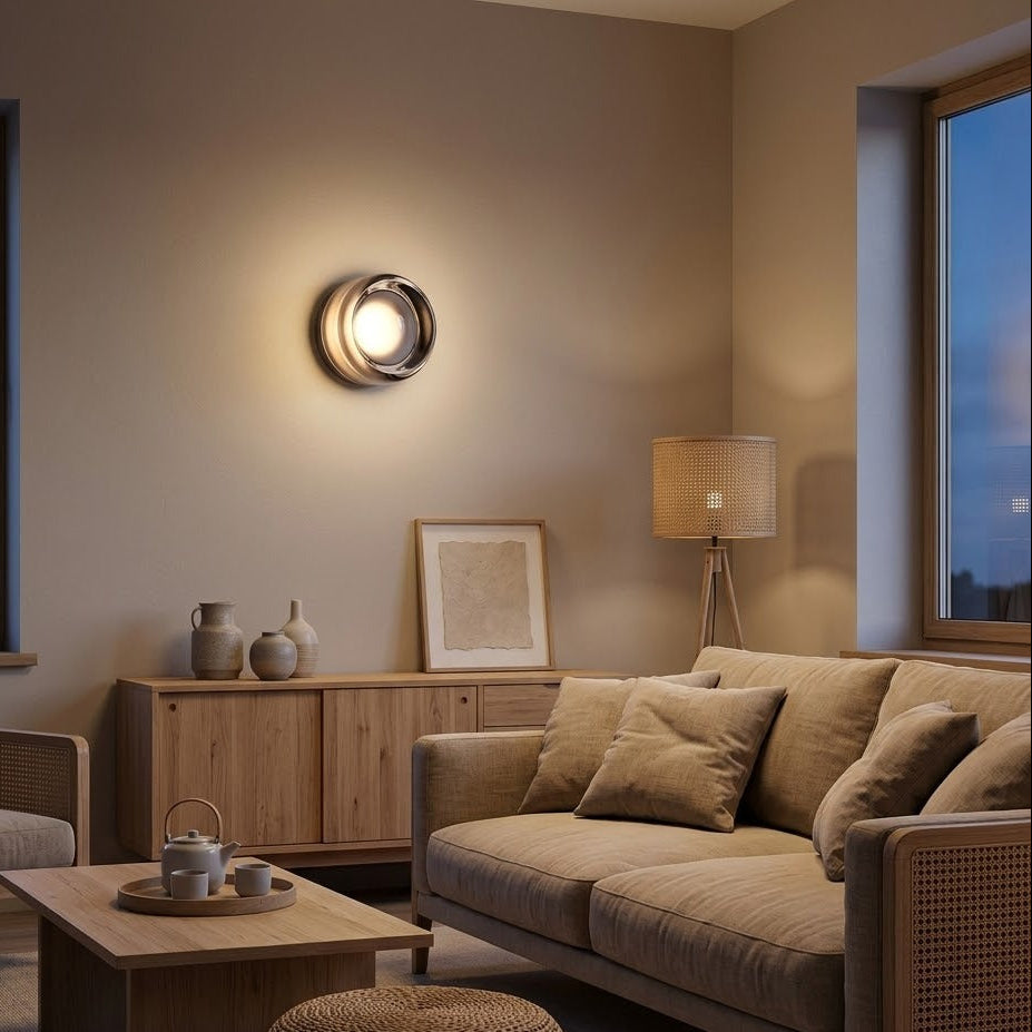 Dimple Glass Wall Light | Dusk-to-Dawn Sensor | 3 Colors | Qonforta
