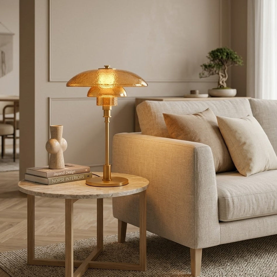 Nordic Glow Glass Table Lamp | 4 Colors | Qonforta