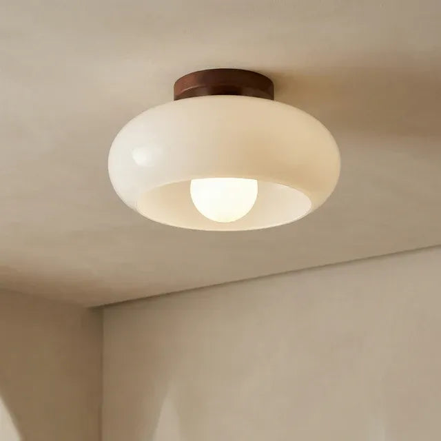 Cream Bauhaus Flush Mount Ceiling Light | 2 Sizes | Qonforta