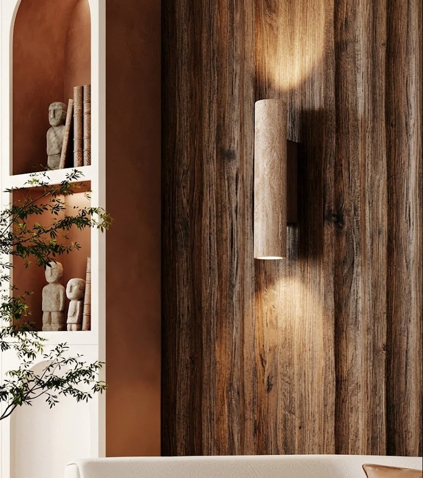 Travertine Wall Sconce | 4 Sizes | Qonforta