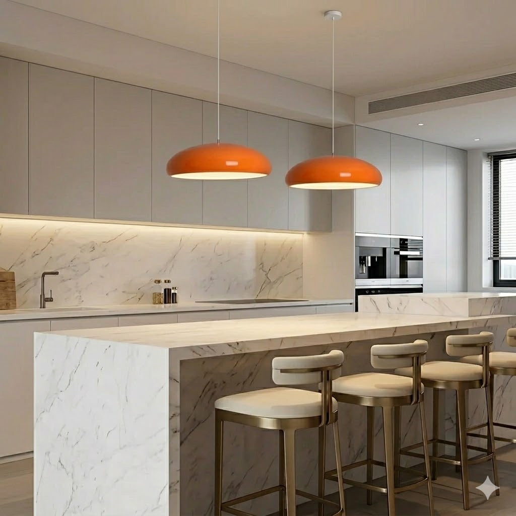 ArcDeco Dome Pendant Light | 4 Colors, 3 Sizes, Dimmable LED | Qonforta