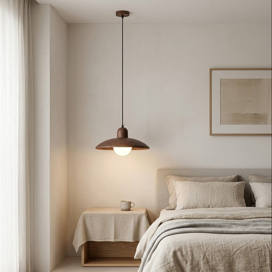 Wabi-Sabi Walnut Pendant Light | 2 Finishes | Qonforta