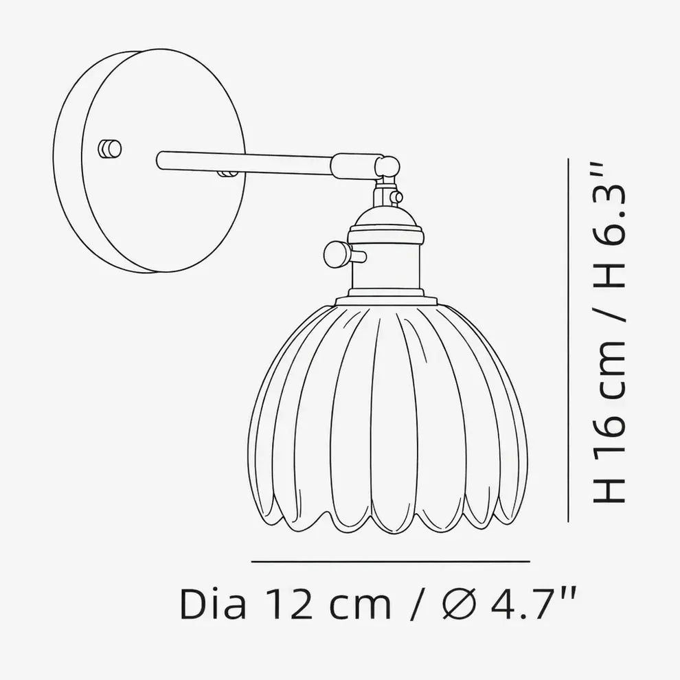 Tulip Glass Flower Wall Lamp | 5 Colors | Qonforta
