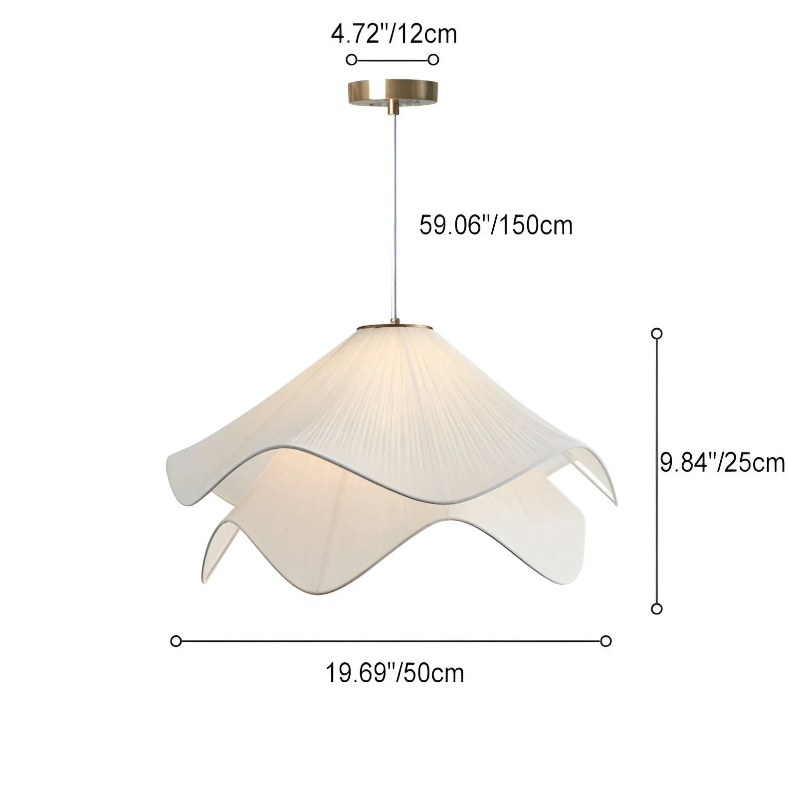 Fabric Japandi Pendant Light | 4 Sizes | Qonforta