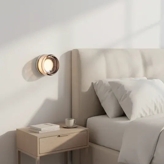 Dimple Glass Wall Light | Dusk-to-Dawn Sensor | 3 Colors | Qonforta