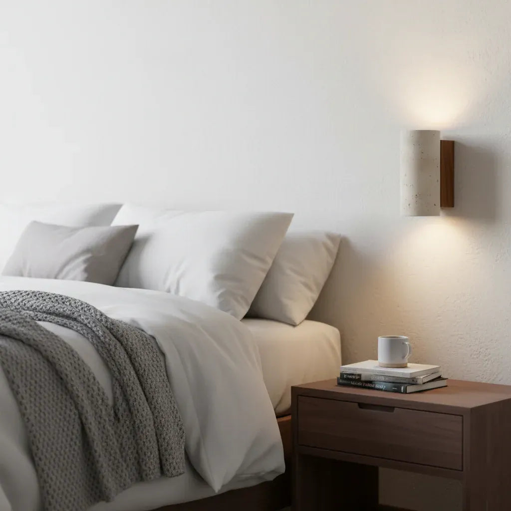 Travertine Wall Sconce | 4 Sizes | Qonforta