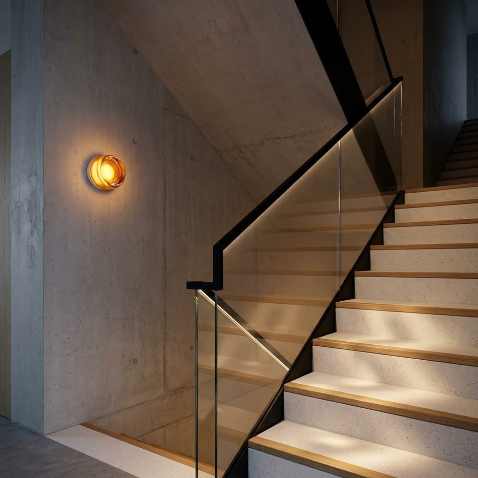 Dimple Glass Wall Light | Dusk-to-Dawn Sensor | 3 Colors | Qonforta
