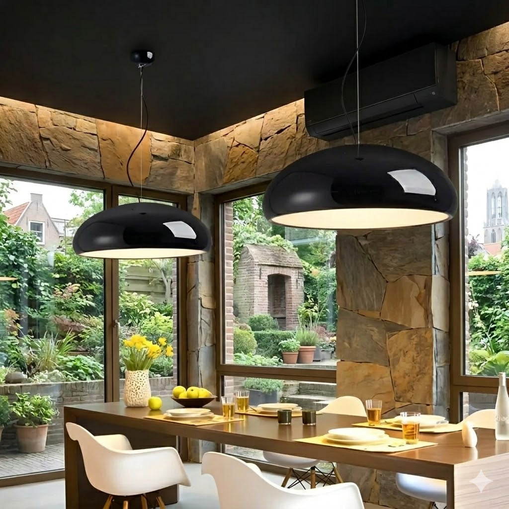ArcDeco Dome Pendant Light | 4 Colors, 3 Sizes, Dimmable LED | Qonforta