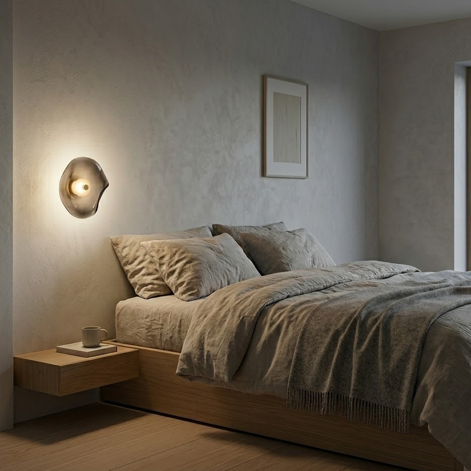 Curved Glass LED Wall Sconce | 4 Colors | Qonforta