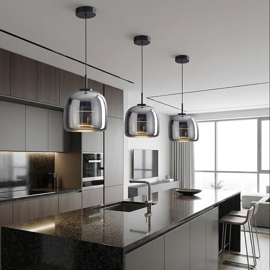 Smoked Glass Dimmable Pendant Light | 5 Sizes | Qonforta