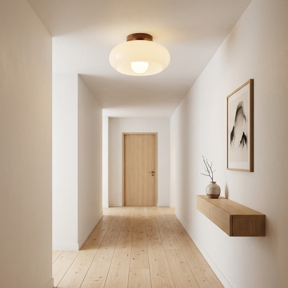 Cream Bauhaus Flush Mount Ceiling Light | 2 Sizes | Qonforta