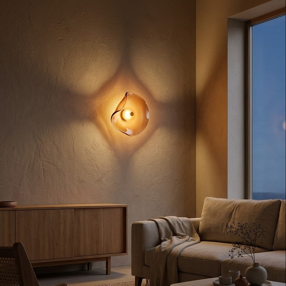 Curved Glass LED Wall Sconce | 4 Colors | Qonforta