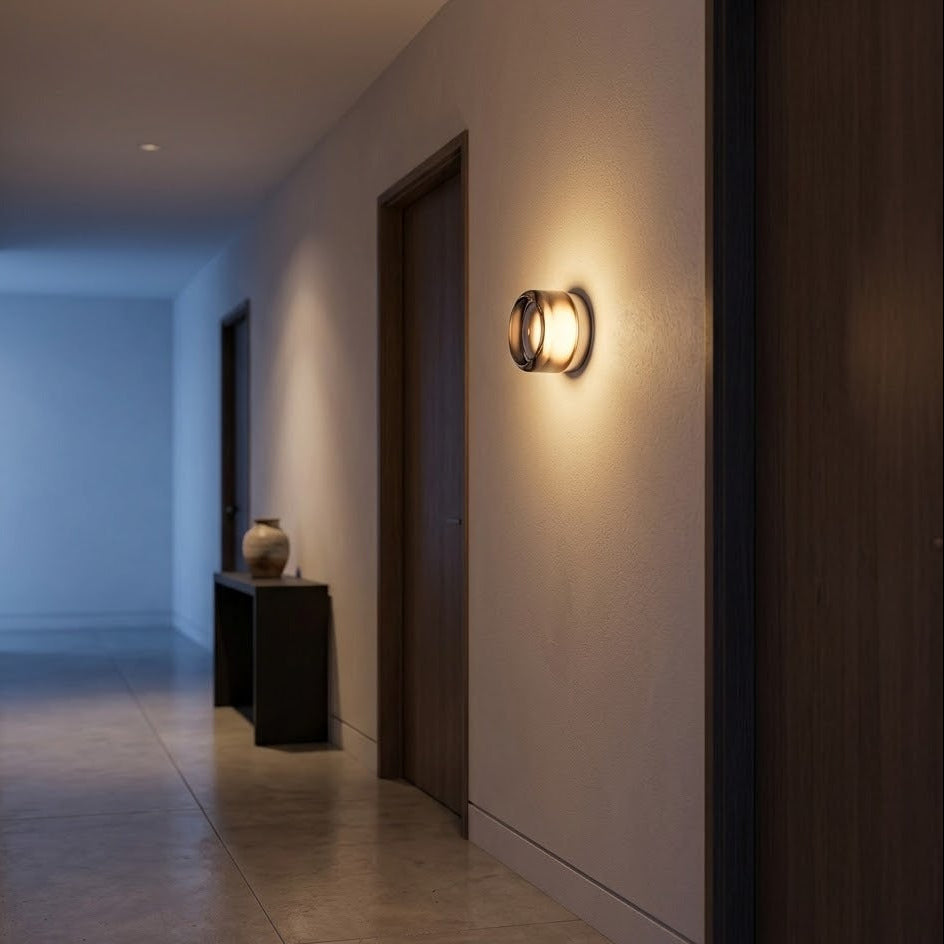 Dimple Glass Wall Light | Dusk-to-Dawn Sensor | 3 Colors | Qonforta
