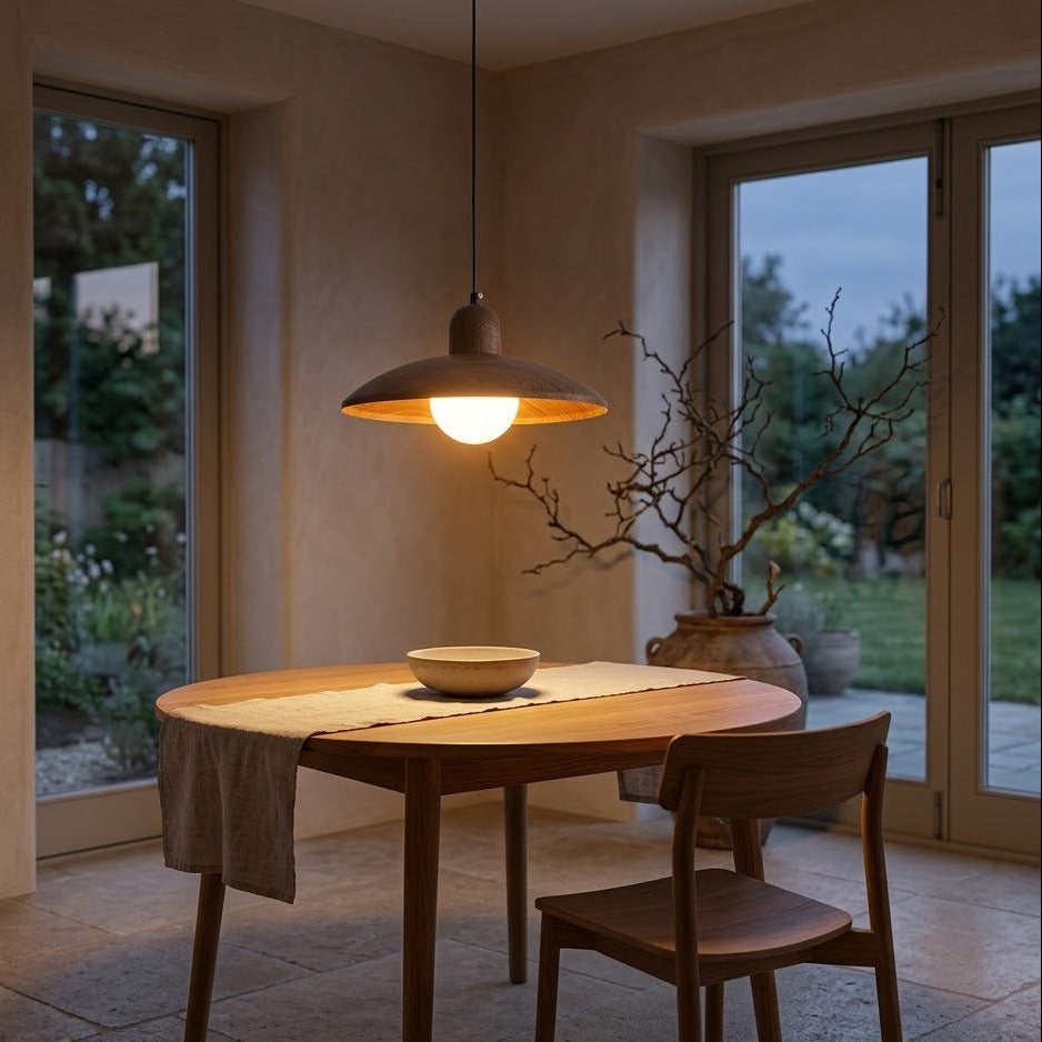 Wabi-Sabi Walnut Pendant Light | 2 Finishes | Qonforta
