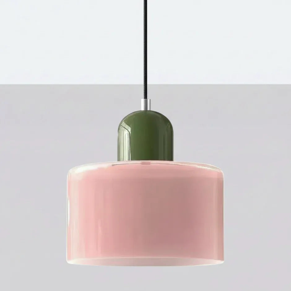 Nordic Circular Glass Pendant Light | 4 Colors | Qonforta