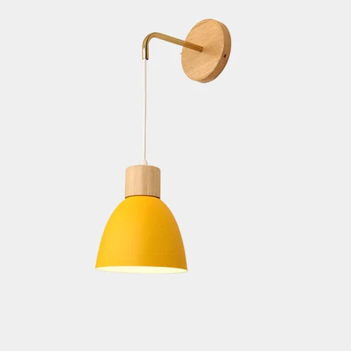 Nordic Wall Sconce Metal & Wood Height Adjustable – 6 Colors | Qonforta